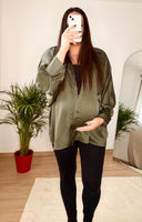 LÉON – Chemisier satiné de grossesse oversize