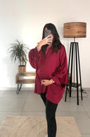 LÉON – Chemisier satiné de grossesse oversize