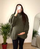 LIO – Pull de Grossesse Oversize en Maille avec col