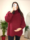LIO – Pull de Grossesse Oversize en Maille avec col