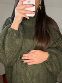 LIO – Pull de Grossesse Oversize en Maille avec col