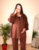 ENZO – Ensemble de Grossesse Chocolat oversize