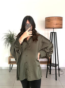 LÉON – Chemisier satiné de grossesse oversize