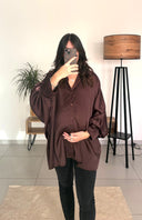 LÉON – Chemisier satiné de grossesse oversize