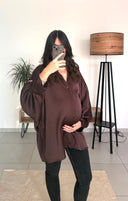 LÉON – Chemisier satiné de grossesse oversize