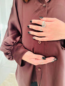 LÉON – Chemisier satiné de grossesse oversize