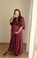 LYA - Robe longue de grossesse à col croisé