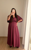 LYA - Robe longue de grossesse à col croisé