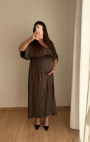 LYA - Robe longue de grossesse à col croisé