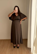 LYA - Robe longue de grossesse à col croisé