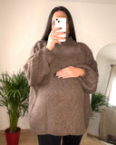 LIO – Pull de Grossesse Oversize en Maille avec col